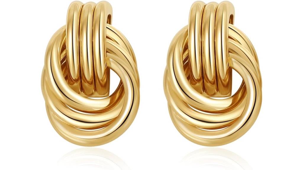 gold plated knot earrings