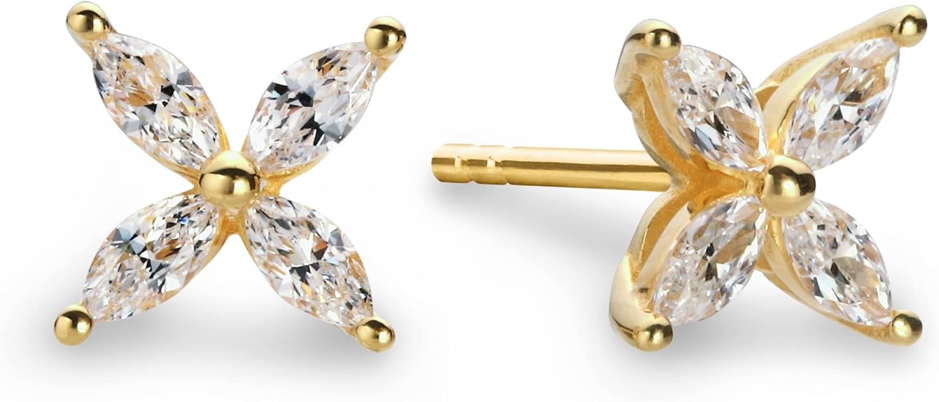 gold plated lily earrings