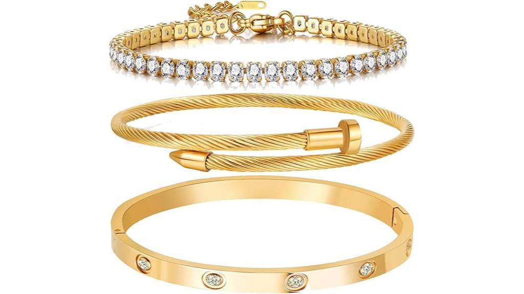 gold plated love bangle