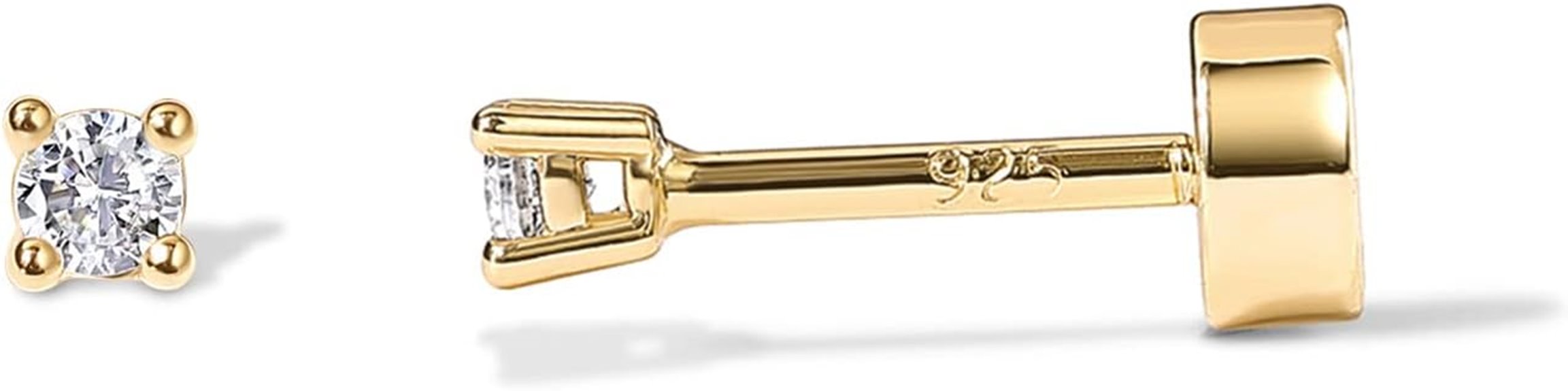 gold plated zirconia earrings