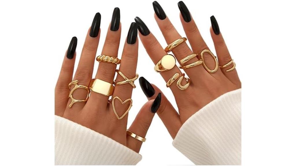 gold stackable ring set