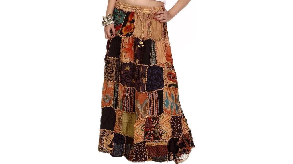 gujarat rayon patchwork skirt