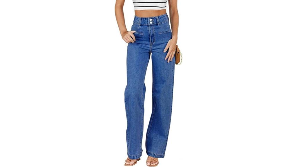 high waist wide leg jeans