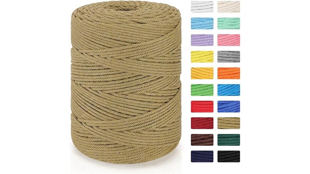 khaki 4mm macrame cord