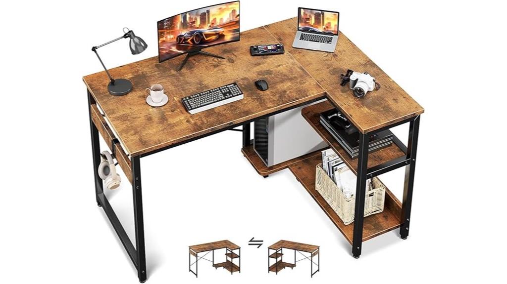 l shaped desk with storage