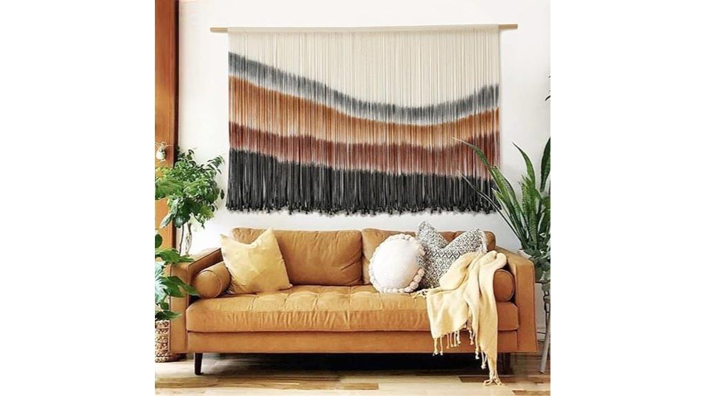 large flber macrame wall hanging