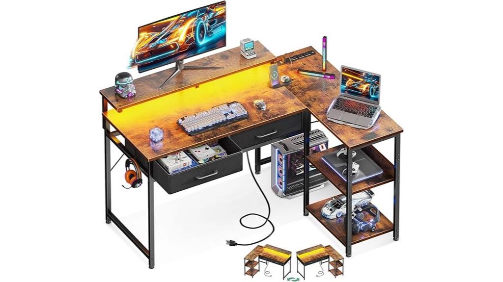 large l shaped gaming desk