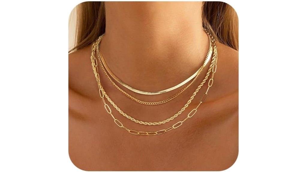 layered gold silver necklace