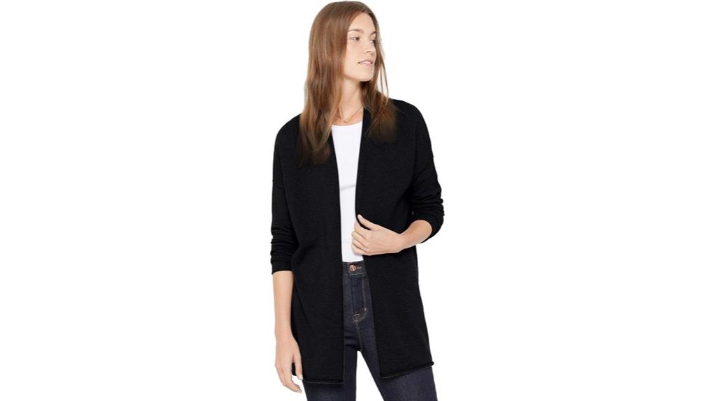 lightweight cashmere mid thigh cardigan