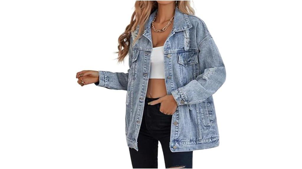long oversized ripped denim
