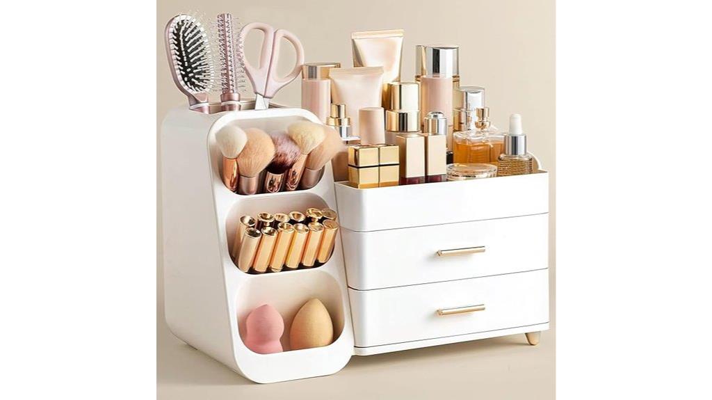makeup storage with brush holder