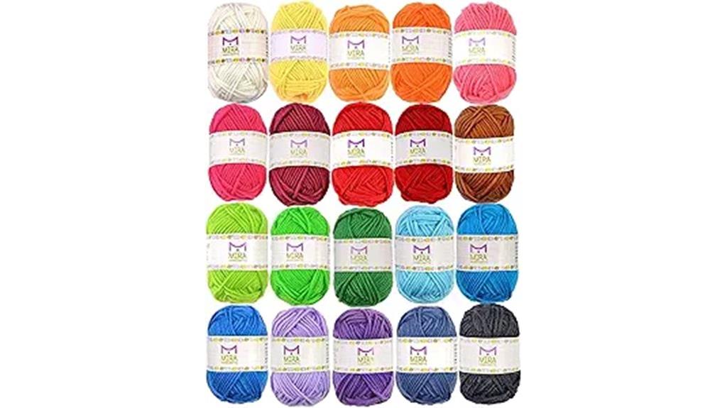 multicolored acrylic yarn skeins