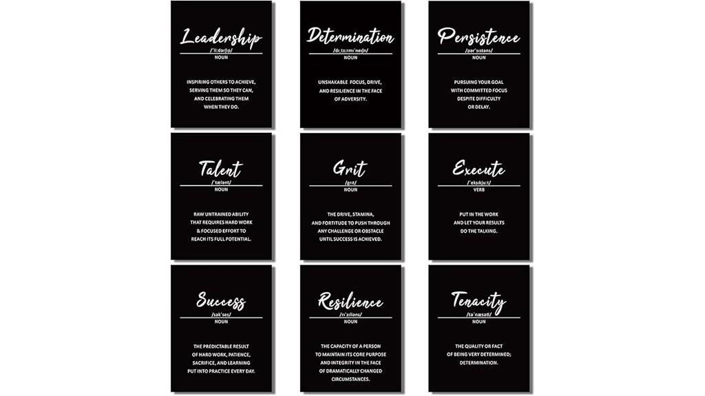 nine motivational wall art