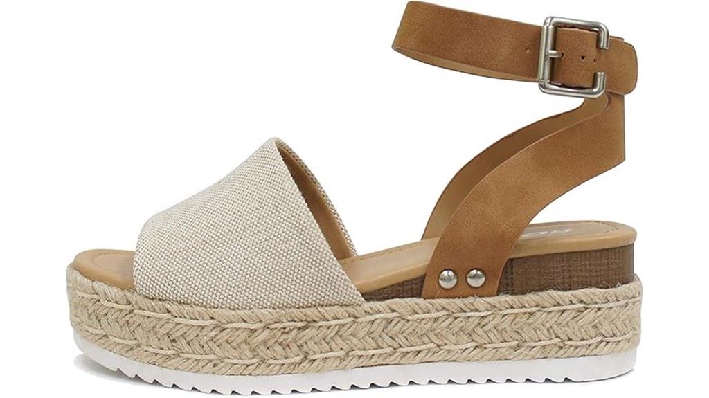 open toe wedge sandals