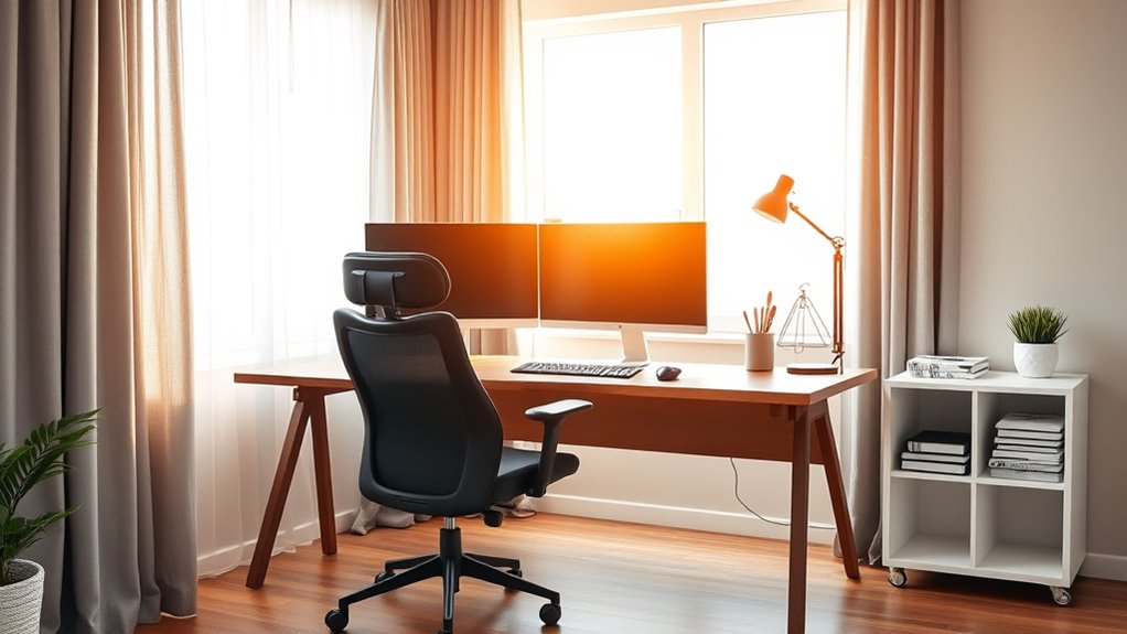 organized clutter free workspace setup