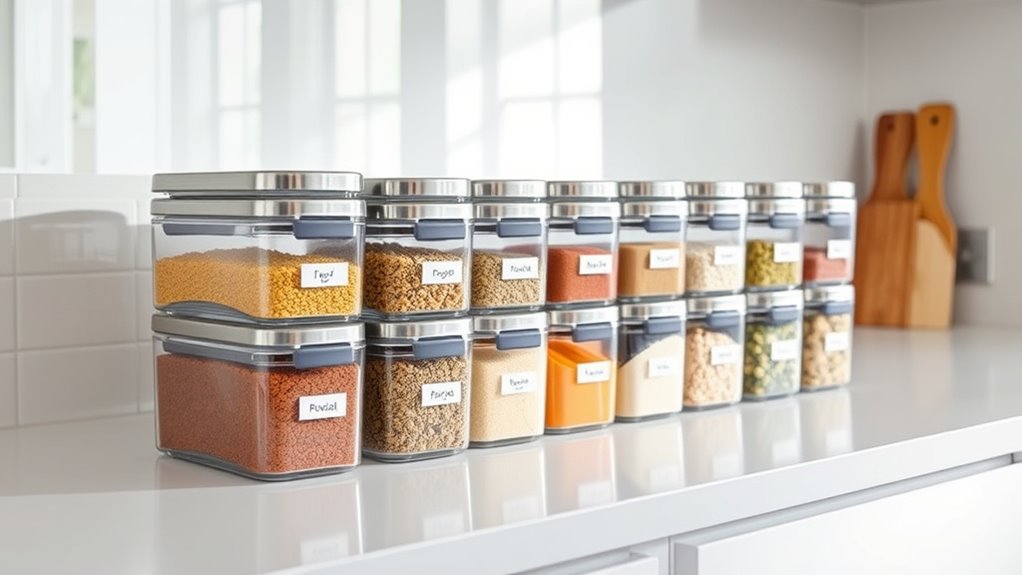 organized labeled storage containers