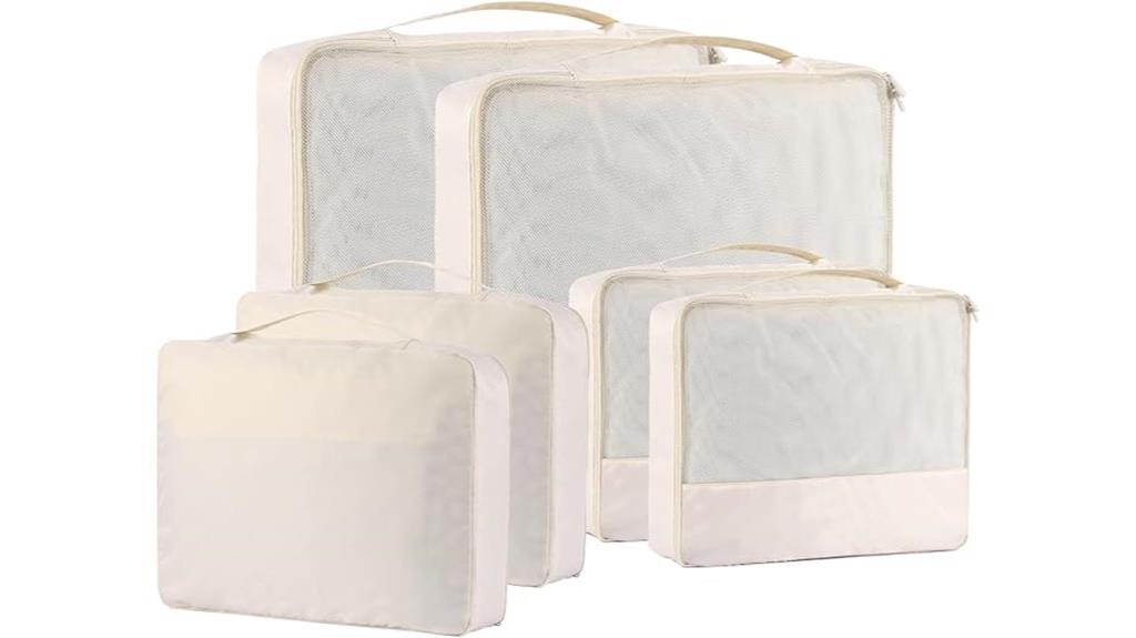 organized suitcase packing cubes