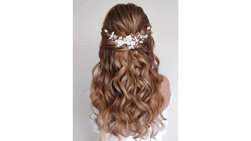 pearl leaf bridal hair vine