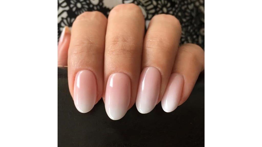 pink ombre short nails