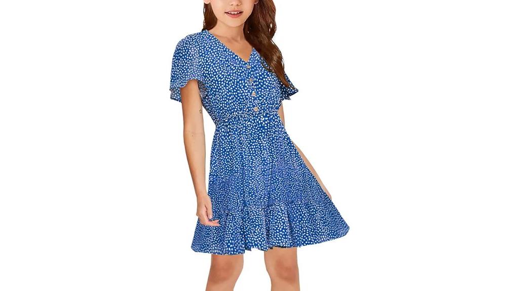 polka dot ruffled midi