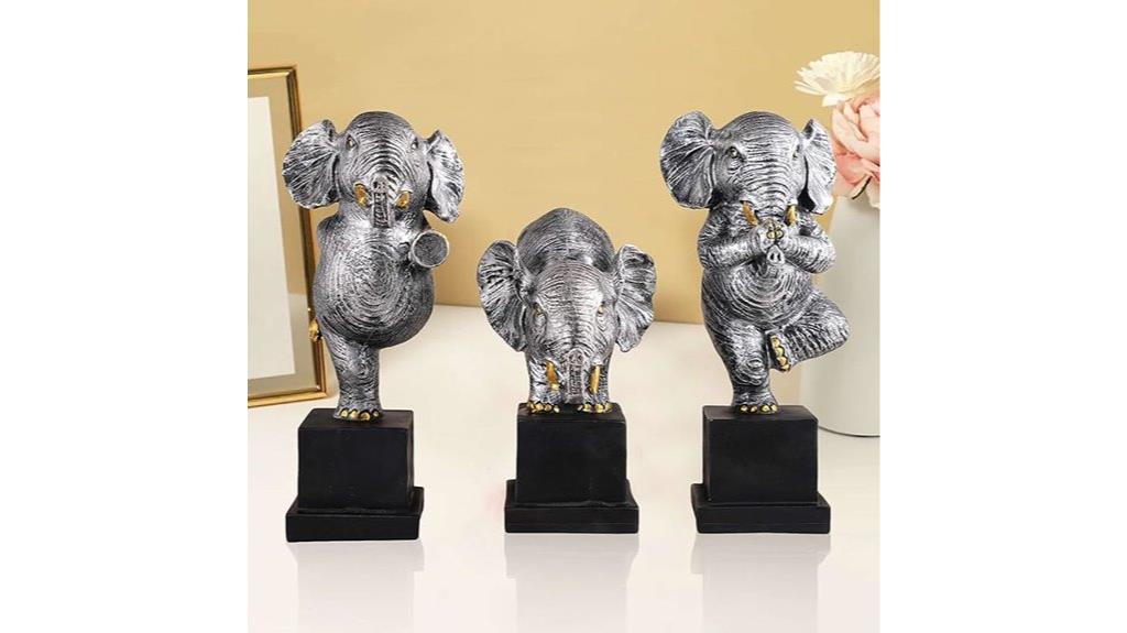 polyresin elephant decor set