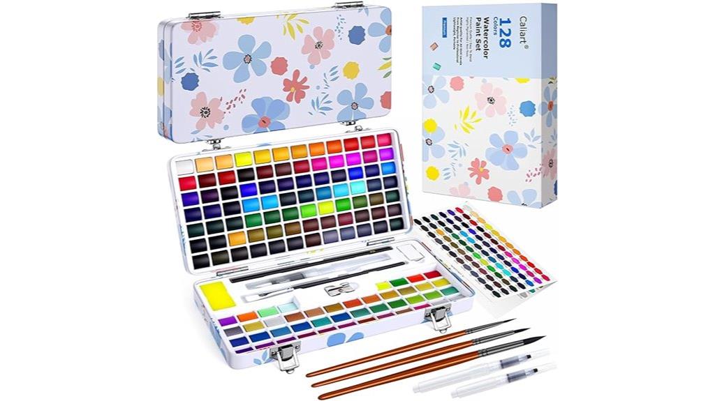 portable 128 color watercolor set