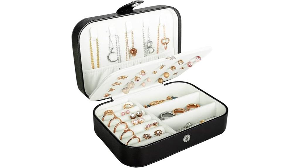 portable pu leather jewelry organizer