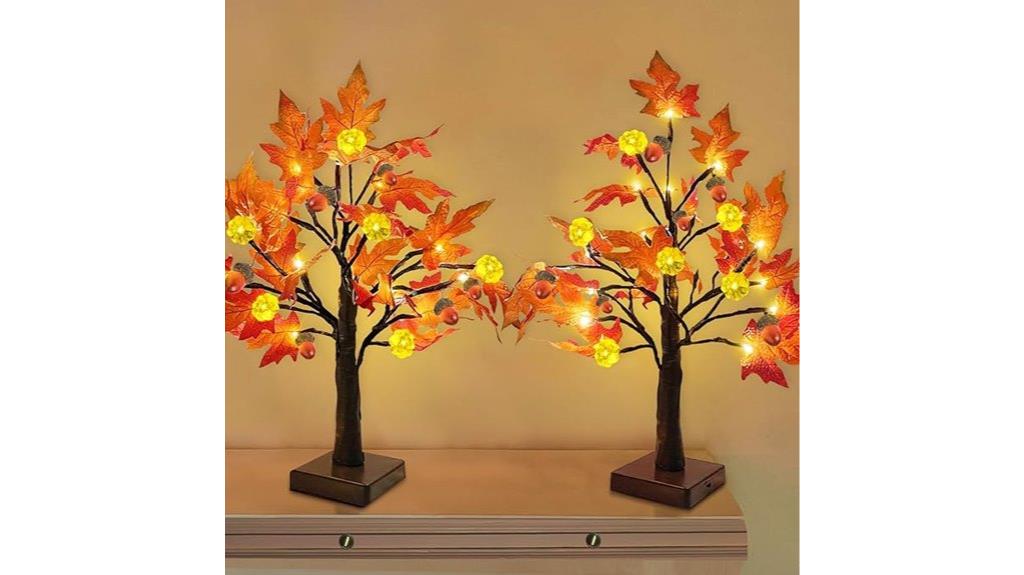 prelit fall maple trees