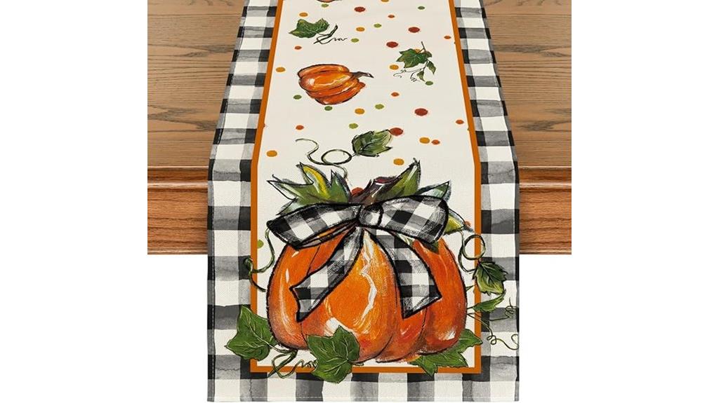 pumpkin bow buffalo plaid