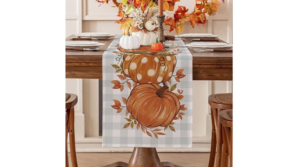 pumpkin themed autumn table runner