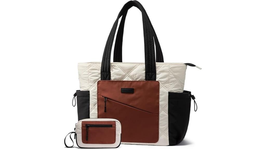 quilted puffer tote set