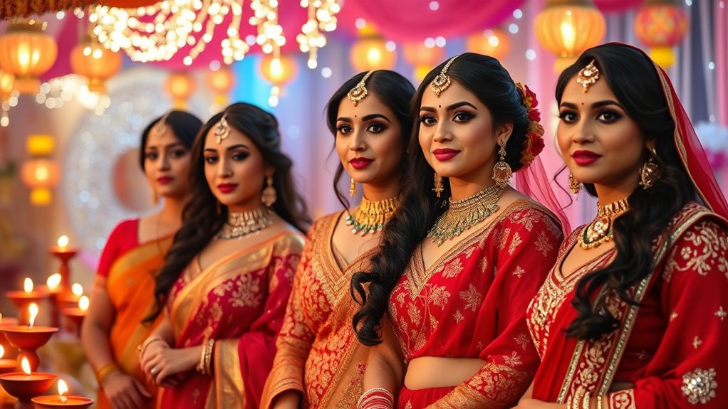 radiant festive makeup and jewelry