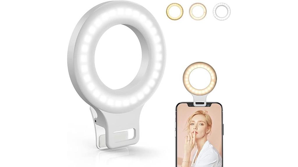 rechargeable led selfie ring