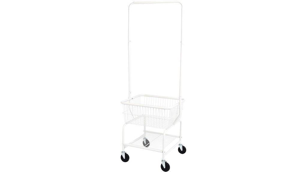 rolling laundry hamper with rack