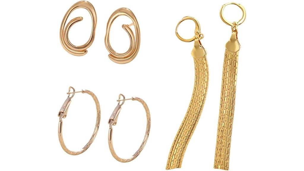 rose gold earrings set