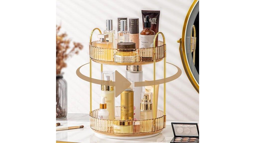 rotating cosmetic storage rack