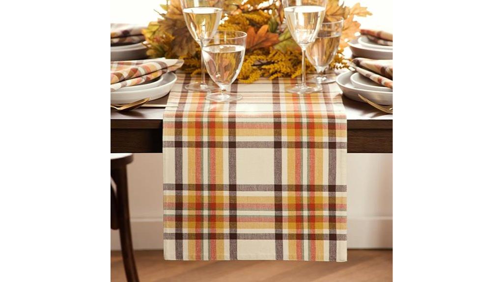rustic plaid table runner