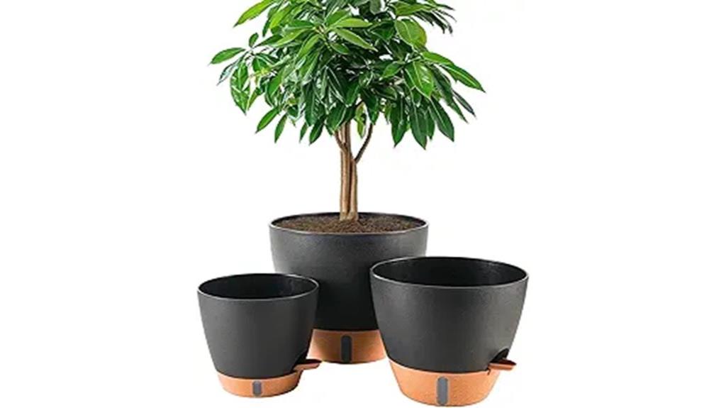 self watering drainage plant pots