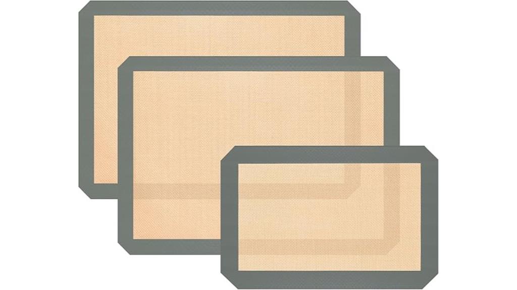 set of 3 silicone baking mats