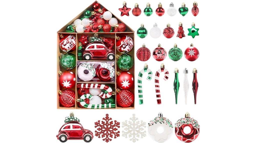 set of 72 holiday ornaments