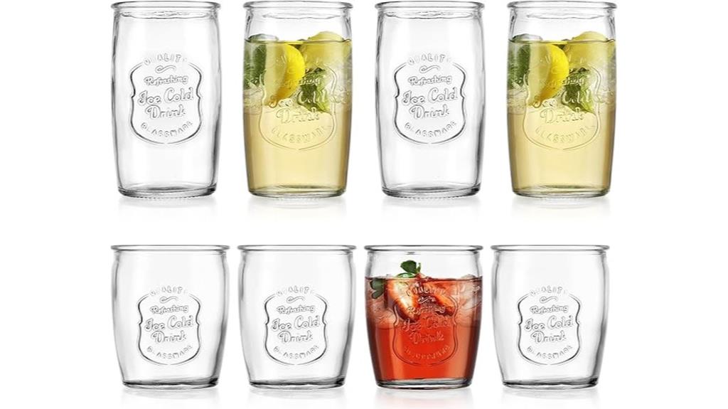 set of 8 cold glasses