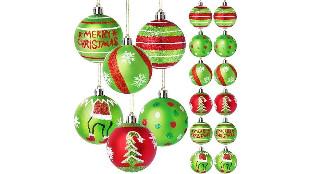 set of christmas ball ornaments