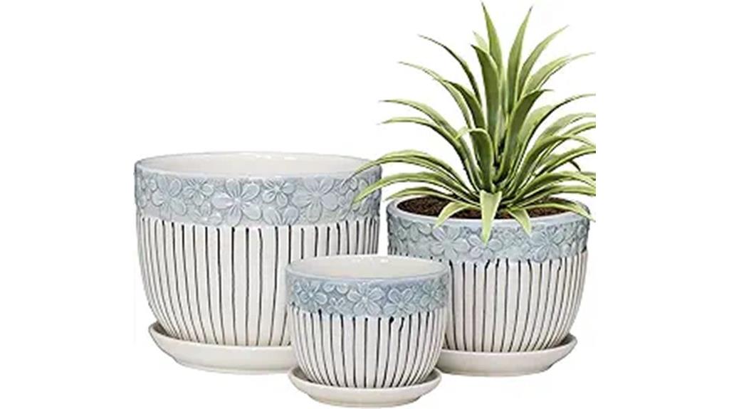 set of grey ceramic pots