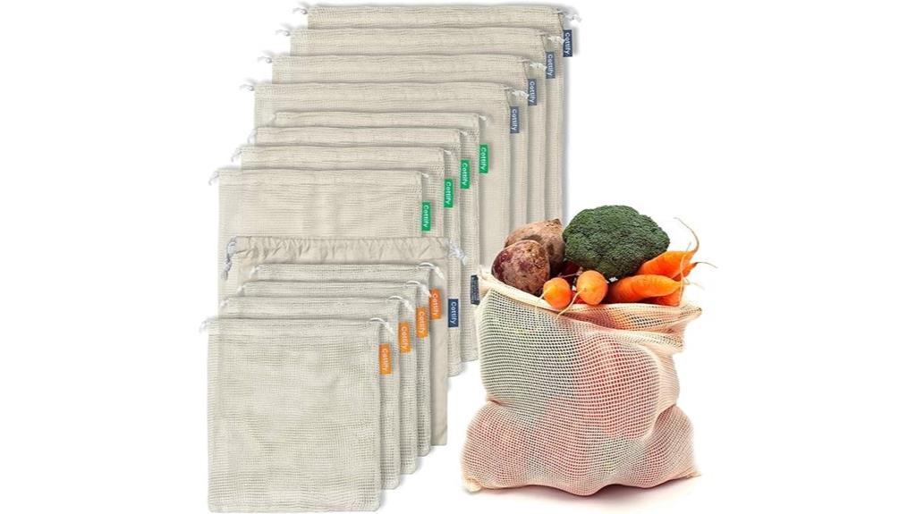 set of reusable grocery bags