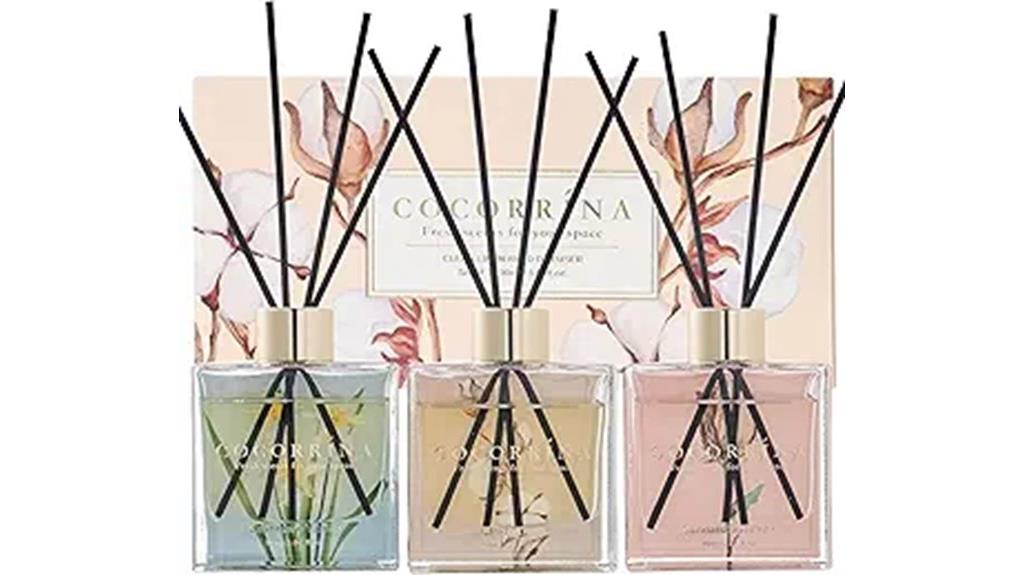 set of three reed diffusers