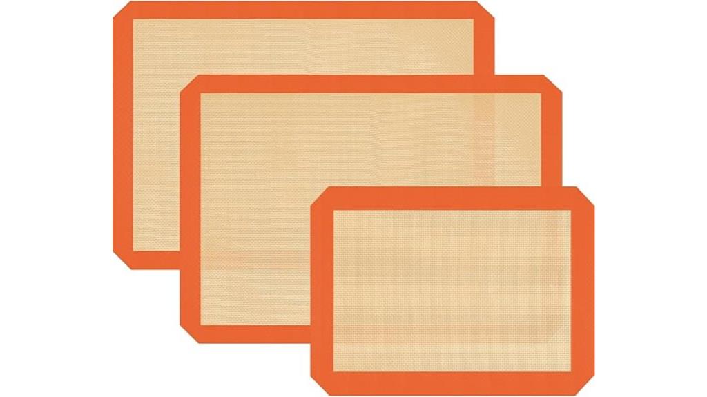 set of three silicone mats