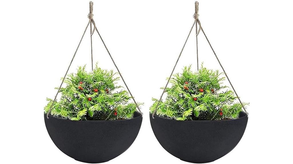 set of two hanging planters