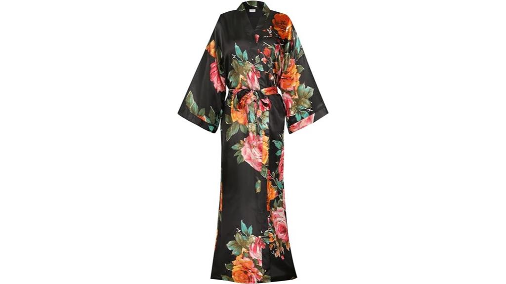 silk floral bridesmaid robe
