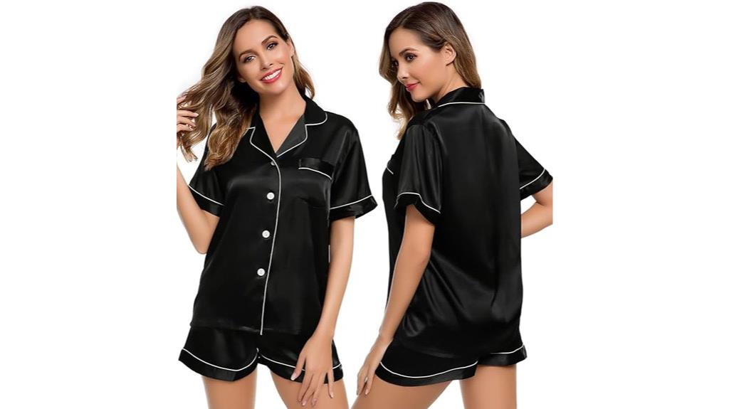 silk satin pajamas set