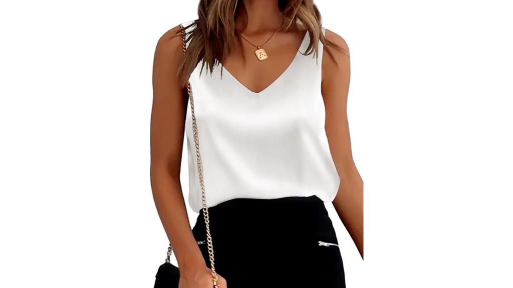 silk satin v neck